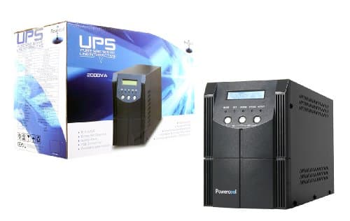 Image of Powercool Smart UPS 2000VA 2 x UK Plug, 4 xIEC,RJ45 x 2, USB LCD Display