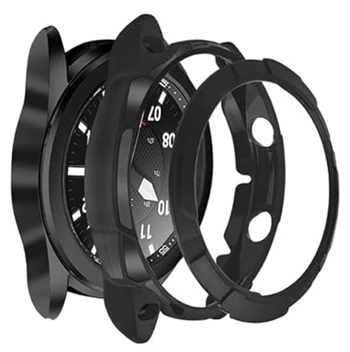 Image of TenCloud Accessories Compatible with Samsung Galaxy Watch 3 45mm Case, Protective Case Protector Cover with Bezel Ring Loop Adhesive Cover for Galaxy Watch 3 SM-R840 Smartwatch (Black)