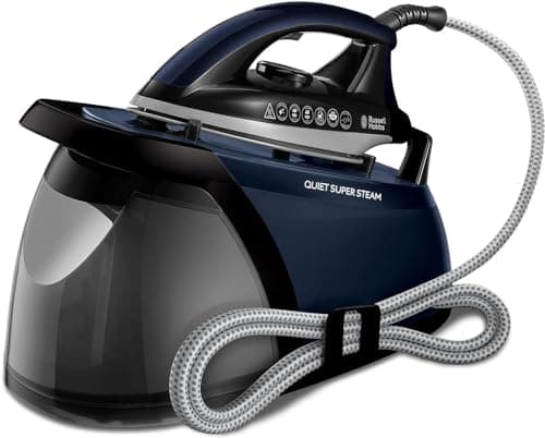 Image of Russell Hobbs Quiet Steam Generator Iron, 1.8 Removable Tank, Ceramic Soleplate, 350g Shot of Steam, 200g Steam Output, Replaceable anti-limescale filter, Vertical Steam, Cord storage, 2400W, 24470