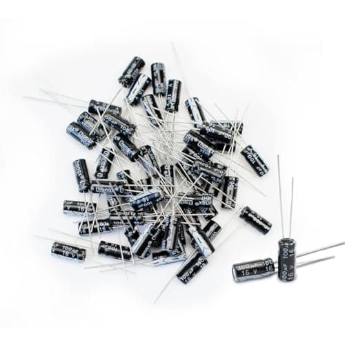 Image of Innfeeltech 50 Pcs Electrolytic Capacitor 100uF 16V Aluminum Radial Electrolytic Capacitors