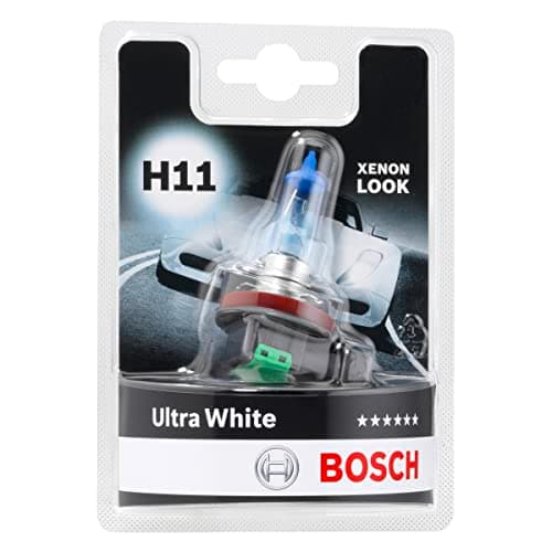 Image of Bosch H11 (448) Ultra White Halogen Headlight Bulb, 12 V 55 W, Modern White LED Look - Socket Type PGJ19-2 - 1 Replacement Car Light Bulb