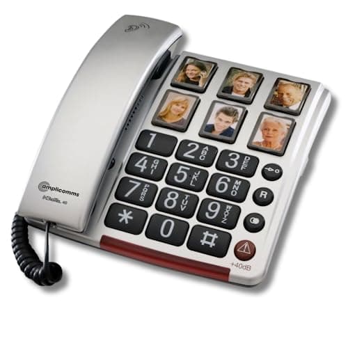 Image of Amplicomms Bigtel 40 - Big Button Phone for Elderly - Loud Sound Phones for Hard Hearing Aid Compatible Phones - Corded Big Number Telephone