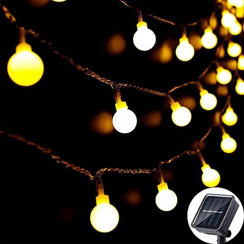 Image of Solar String Lights Outdoor 60 LED, 8M/26Ft Solar Fairy Lights, 8 Modes Waterproof Solar Powered Globe Lights, Garden Lighting for Home, Yard, Party, Festival, Christmas, Decoration (Warm White)