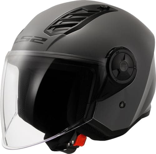 Image of Open Faced Motorcycle Helmet. LS2 Airflow II ECE 22.06 Nardo Grey