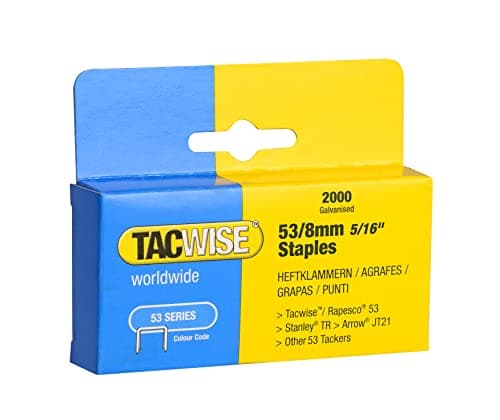 Image of Tacwise 0335 Type 53 / 8 mm Galvanised Staples, Pack of 2000, Silver