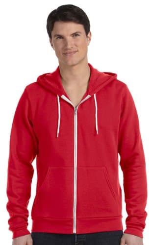 Image of Bella Canvas Unisex Poly-Cotton Fleece Full-Zip Hoodie - RED - 2XL (US)