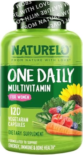 Image of Women’s Multivitamin One Daily | 120 Vegan Capsules (4 Month Supply) | 30 Essential Vitamins & Minerals, Whole Food with Fruit & Veg Extracts, with Iron, Gentle, No Tablets | NATURELO