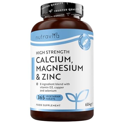 Image of Nutravita Calcium Magnesium & Zinc with Vitamin D D3 Copper Selenium Boron and Manganese - 365 Tablets