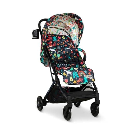 Image of COSATTO Woosh 4 Pushchair – Lightweight Stroller Birth to 25kg - One Hand Easy Fold, Compact, Telescopic Handle, Extra Large Shopping Basket, Cup Holder, Bumper Bar & Raincover (Cosatto Carnival)