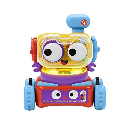 Image of Fisher-Price 4-in-1 Ultimate Learning Bot, electronic activity toy with lights, music and educational content for infants and kids 6 months and up, HBB04