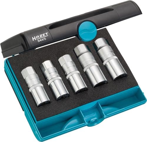 Image of HAZET 844/5 Stud Bolt Extractor Set - Chrome-Plated/Polished