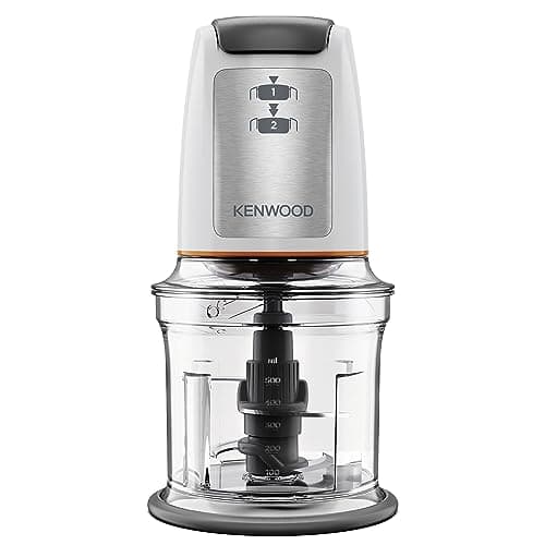 Image of Kenwood Easy Chop Chopper, 0.5L Bowl, 2 Speeds, Quad Blade System, Anti-Slip Ring for Food Chopper Stability, 500W, CHP61.100WH, Dishwasher Safe, White