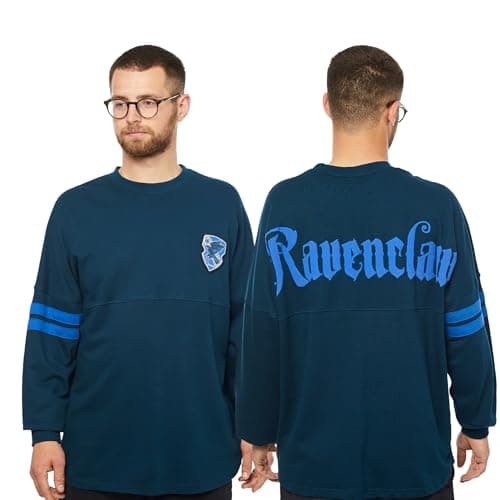 Image of Harry Potter Oversized Sweatshirt | Hogwarts House Sweater Designs | Adults 100% Cotton Varsity Jumper | Mens & Women (UK, Alpha, L, Regular, Regular, Ravenclaw)