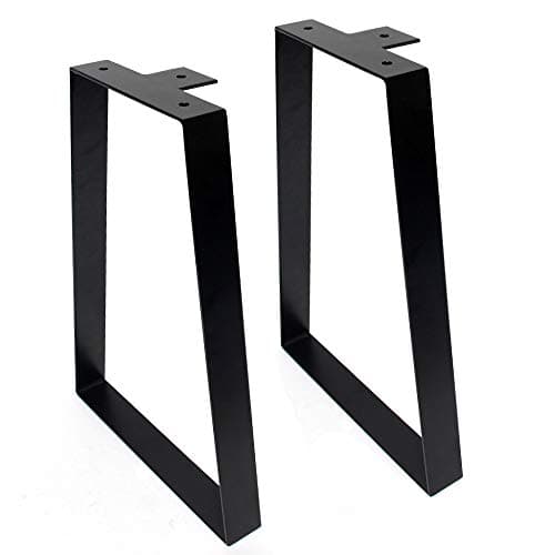 Image of Signstek 16 inch metal table legs, black metal trapezoidal furniture legs 40cm coffee table legs, DIY modern furniture legs