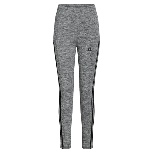Image of adidas Girls' Aeroready Performance Long Tights, Dark Grey Heather, M
