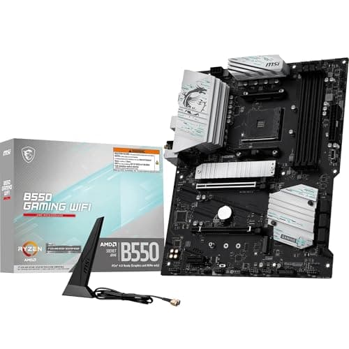Image of MSI B550 GAMING WIFI Motherboard, ATX - Supports AMD Ryzen 5000 Series, 5000 G-Series, 4000 G-Series and 3000 Series Processors, AM4 - DDR4 Memory Boost 4400+MHz/OC, PCIe 4.0 x16, M.2 Gen4, 1G LAN