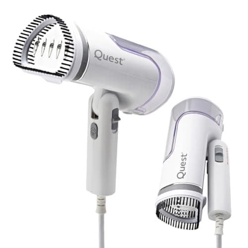 Image of Quest Travel Clothes Steamer/Handheld Steam Generator for Garments, Curtains, Furniture & More/Portable, Lightweight, Folding Handle/Removable 130ml Water Tank