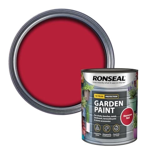 Image of Ronseal RSLGPMR750 Garden Paint, Moroccan Red, 750 ml