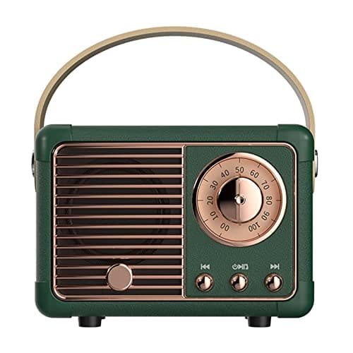 Image of Luckyu Retro Bluetooth Speaker, Vintage Speaker with Old Fashioned Classic Style,Loud Volume, Bluetooth 5.0 Wireless Connection, Support TF Card, U Disk and AUX Audio Input (Green)