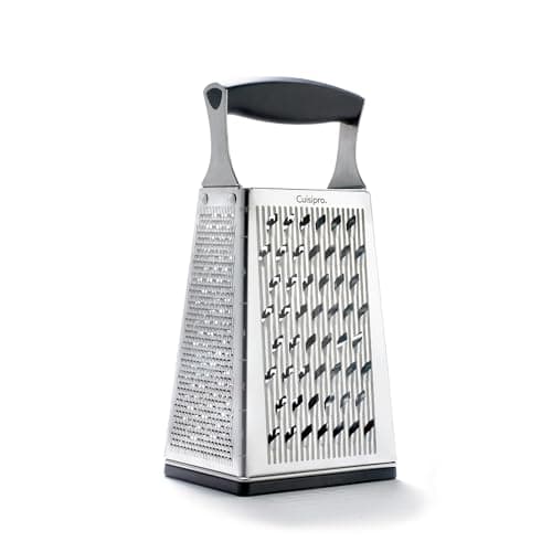 Image of Cuisipro 4-Sided Box Grater, Sharp Stainless Steel, Non-Slip, Rust Resistant