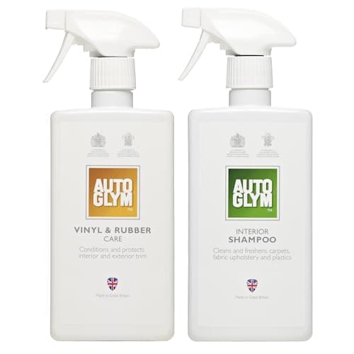 Image of Autoglym Vinyl And Rubber Care, 500ml - Fresh Lemon Scented Interior Car Cleaner Spray + Interior Shampoo, 500ml - Car Interior Shampoo That Cleans and Freshens Carpets, Fabrics, Upholstery & Plastics