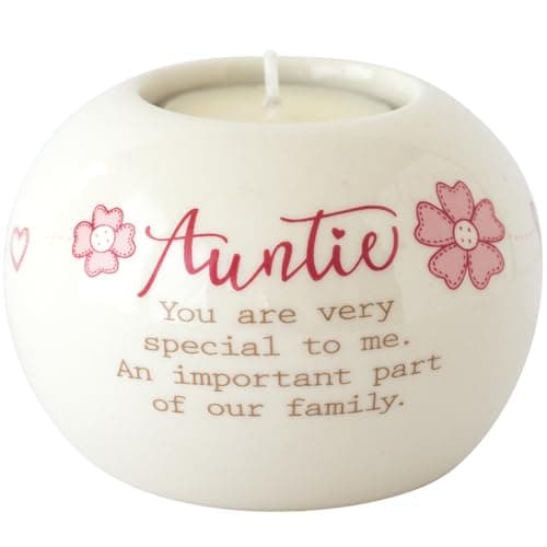 Image of Said with sentiment Ceramic Tealight Candle Holder - Auntie,One size
