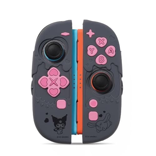 Image of Kuitmor Protective Shell Compatible with Joy con of Switch 2 (2025 Model) Controller, Soft Silicone Cover Case, Anti-Scratch Protective Case for Switch 2025 (Black(For Switch 2))