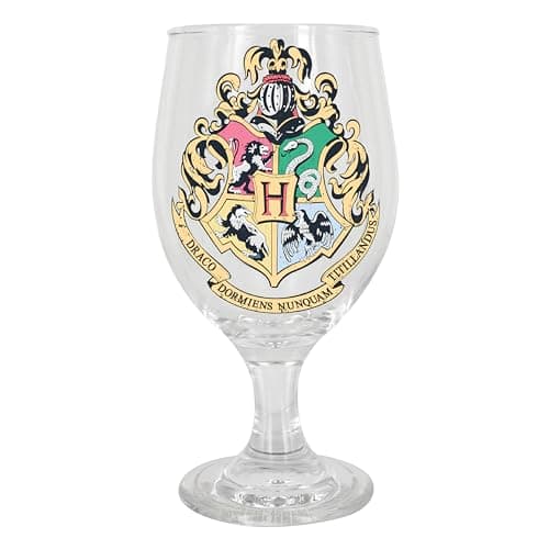 Image of Paladone Hogwarts Crest Colour Change Drinking Glass - Officially Licensed Harry Potter Goblet for Wine Cocktails and Cold Beverages, Novelty Harry Potter Themed Party Decoration Gift 330ml,11oz