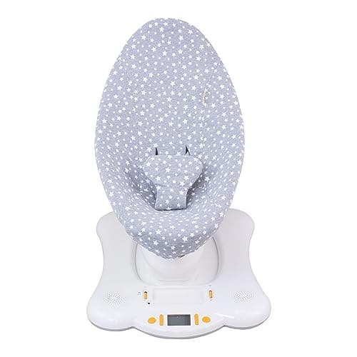 Image of JYOKO Kids Cotton Cover for Baby Bouncer Chair Compatible with Mamaroo 4moms Rockaroo Rocker (White Star)