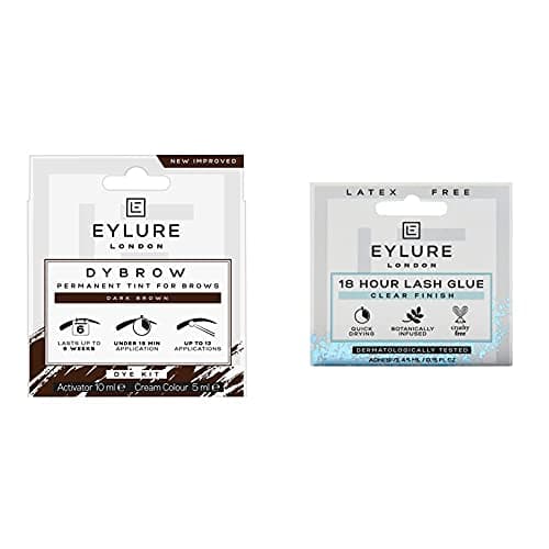 Image of Eylure DYBROW Eyebrow Dye Kit, Dark Brown & 18 Hour Lash Glue,Latex Free, CLEAR
