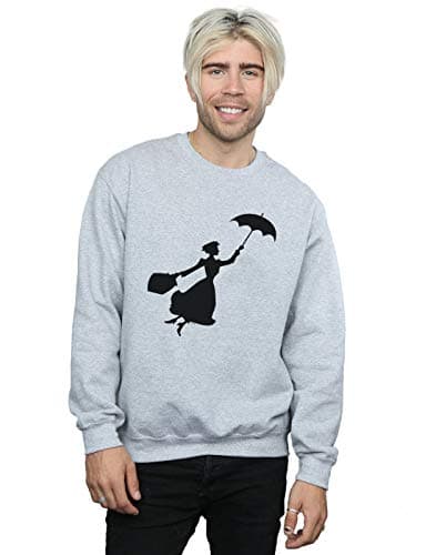 Image of Disney Men's Mary Poppins Flying Silhouette Sweatshirt Sport Grey Medium