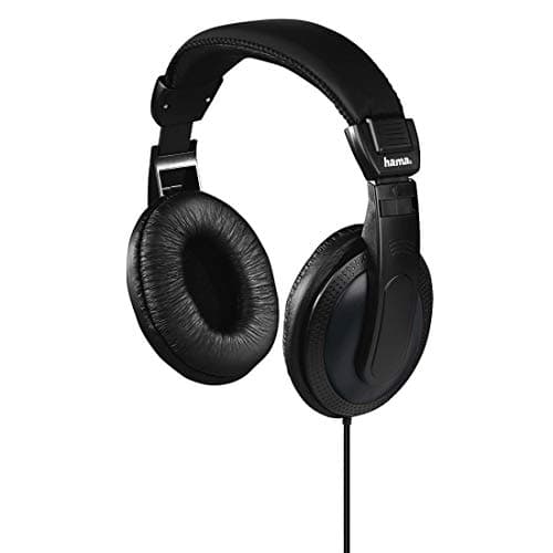 Image of Hama Wired Over-Ear TV Headphones, One Sided 6m Long Cable, Volume Control, Black