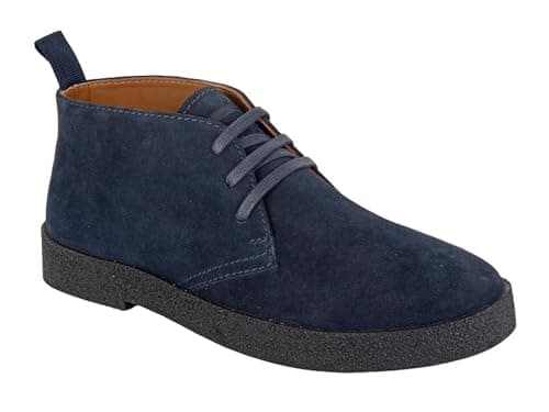 Image of Roamers M759 Mens Real Suede Leather Lined Desert Boots (Navy Suede, UK Footwear Size System, Adult, Men, Numeric, Medium, 7)