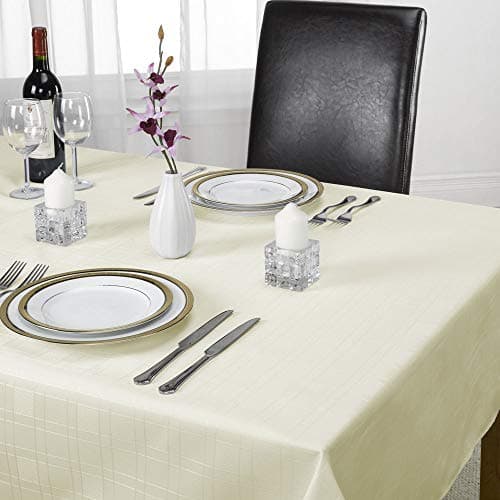 Image of Emma Barclay Chequers - Jacquard Table Cloth in Cream - 70x108 (178x274cm)
