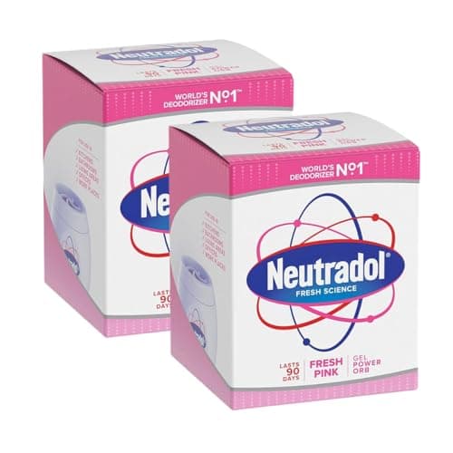 Image of Neutradol Fresh Gel Power Orb Air Freshener Original, Super Fresh and Fresh Pink Scents for Long-Lasting Freshness and Odor Control by Zinnia (Pack 2, Fresh Pink)
