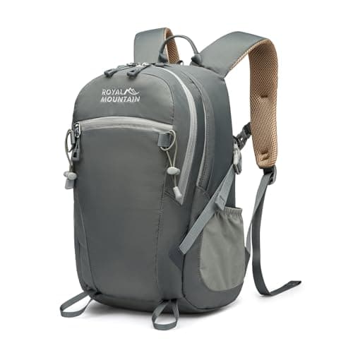 Image of Lightweight Hiking Backpack, 20L Women/Men Waterproof Travel Rucksack Bag with Rain Cover, Outdoor Small Foldable Daypack for Student, Fit for 12.9 inch Laptop (Mirror Grey, 20L)