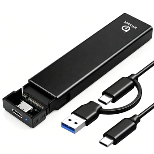 Image of M.2 NVMe SSD Enclosure, Tool-Free Installation, USB 3.2 Gen 2 (10 Gbps) to NVME M-Key/(B+M) Key PCIe NVMe Adapter Support UASP and Trim, for SSDs 2230/2242 /2260/2280