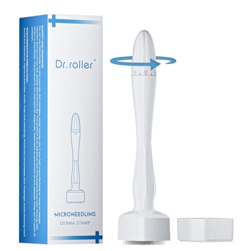 Image of Dr.roller Derma Stamp, Adjustable Microneedling Stamp Pen 0-3mm with 140 Pins, Professional Dermastamp Microneedling Pen Derma Roller Hair Beard Growth for Men and Women