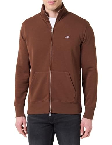 Image of GANT REG Shield Full Zip Sweat, Mahogany Brown, L