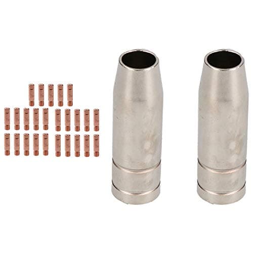 Image of 2 Shroud & 25 x 1.0mm Contact Tips MIG Welding Binzel Style Euro Torch MB15