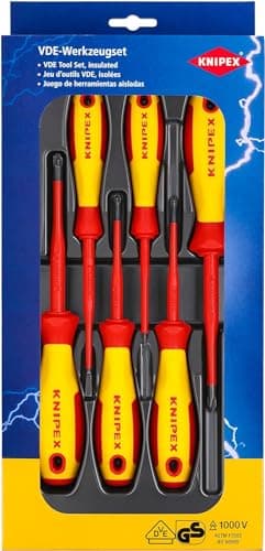 Image of KNIPEX VDE Screwdriver Set Slotted/Phillips/Pozidriv 6 Parts, 00 20 12 V04