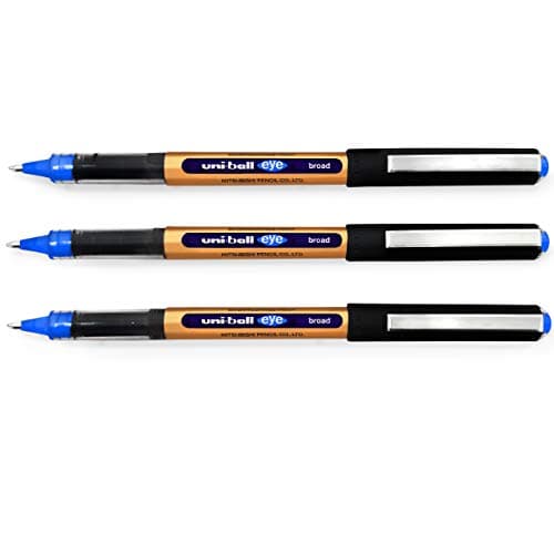 Image of uni-ball Eye UB-150-10 Blue Rollerball Pens (3 Pack) - 1mm Broad, Fade-Resistant & Water-Resistant Liquid Ink for Writing, Drawing, Sketching, Art & Crafts, Home, School or Work