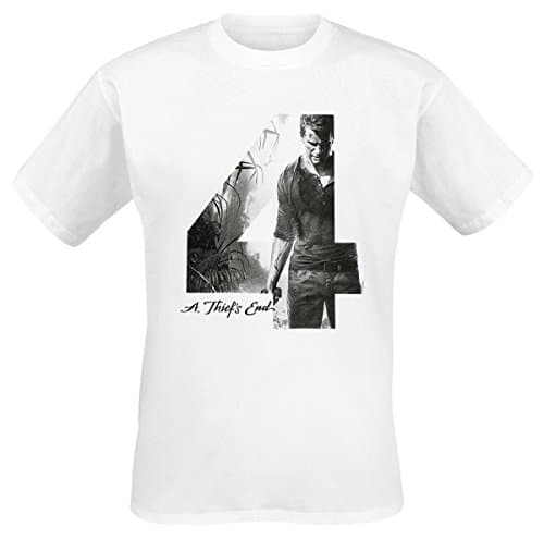 Image of UNCHARTED 4 Men's A Thief's End Short Sleeve T-Shirt, White, Medium