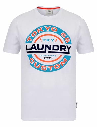 Image of Tokyo Laundry Men's 'Tremper' Retro Graphic Cotton Crew Neck T-Shirt Bright White