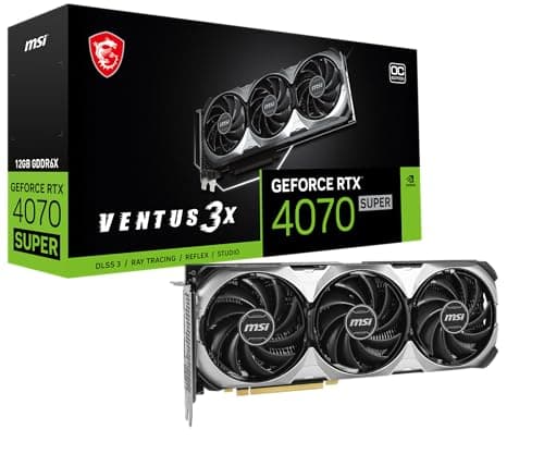 Image of MSI Gaming RTX 4070 Super 12G Ventus 3X OC Graphics Card (NVIDIA RTX 4070 Super, 192-Bit, Extreme Clock: 2520 MHz, 12GB GDRR6X 21 Gbps, HDMI/DP, Ada Lovelace Architecture)