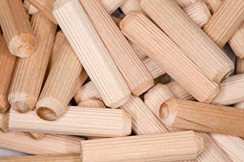 Image of 10mm x 50mm Wooden Dowel Pins Grooved Dowels Plugs Chamfered Fluted Pin Wood for Furniture Woodwork Joinery - Pack of 20 (Beechwood) C08B