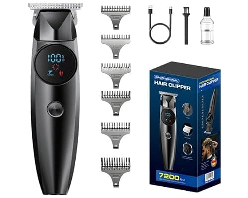 Image of Hair Clippers for Men – Professional Cordless Hair Trimmer & Beard Shaver with LCD Display, Ceramic Titanium Blade, 2-Speed Motor, Type-C Rechargeable, Long Battery Life, Barber Clippers for Haircuts