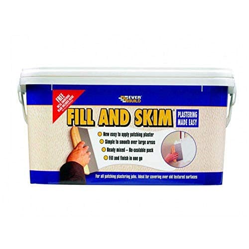 Image of Everbuild Fill and Skim Ready Mixed Plaster Substitute – One Coat Patching Plaster –No Sanding Required –White – 5 Litre