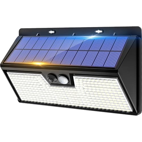 Image of vighep Solar Security Lights Outdoor Motion Sensor, 318LED Super Bright Led Solar Powered Light with 3 Lighting Modes, IP65 Waterproof Wireless Pir Wall Lights for Outside Garden Fence Yard Path