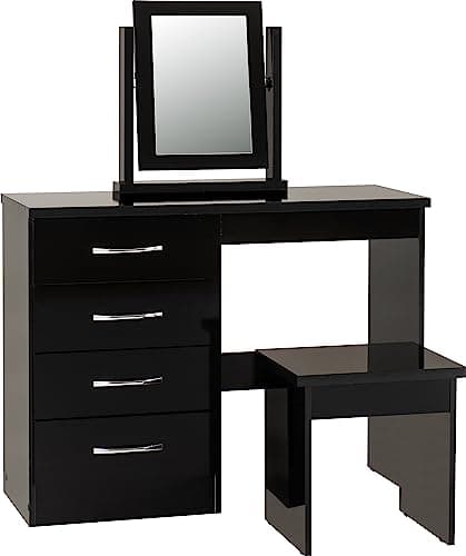 Image of Seconique Nevada Dressing Table Set in Black Gloss